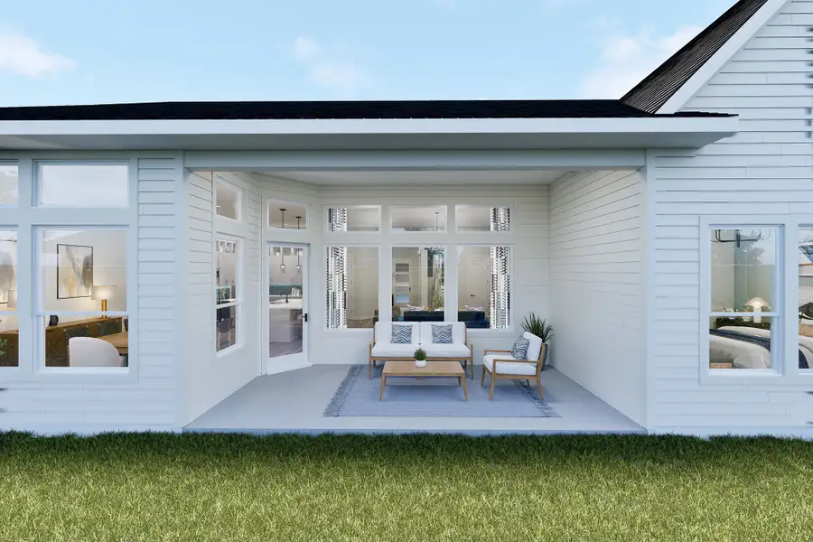 Representative exterior details of a home built from the The Brooke by David Weekley Homes in Kissing Tree – Vista Series, San Marcos (Image 3).
