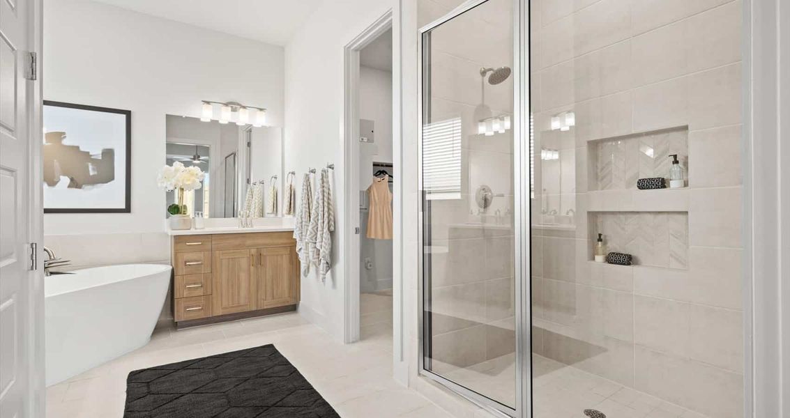 Representative furnished interior of a home built from the Wyatt by Chesmar Homes in Sunfield, Buda (Image 11).