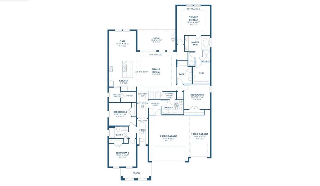 2D floor plan layout for the Bayside II by Homes by WestBay in Pasadena Ridge, Zephyrhills, FL (Image 3). 2D floor plan layout for the Bayside II by Homes by WestBay in Pasadena Ridge, Zephyrhills, FL (Image 3).