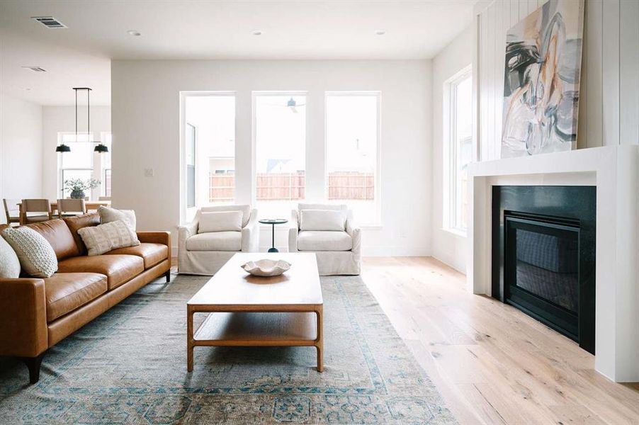 Living room featuring light hardwood / wood-style floors