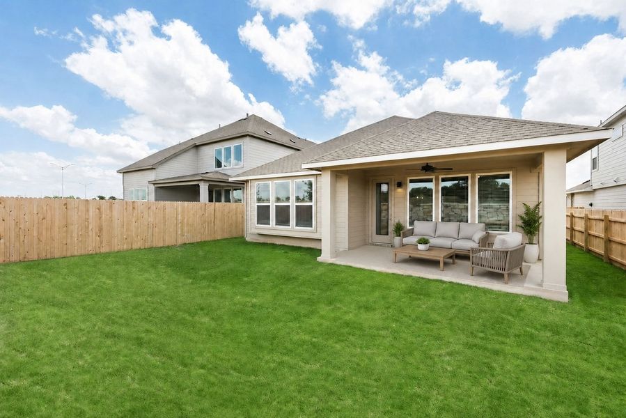 Exterior details and patio area of a home in East View Farms, Georgetown (Image 3).