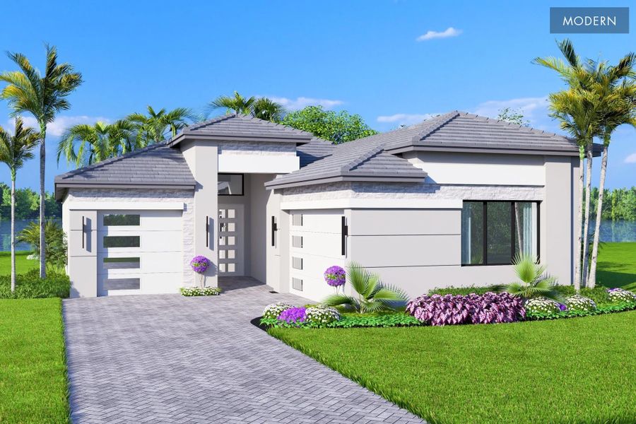 Representative exterior photo of a completed home built from the Solara by GL Homes in Valencia Vista at Riverland, Port St. Lucie, FL (Image 4). Representative exterior photo of a completed home built from the Solara by GL Homes in Valencia Vista at Riverland, Port St. Lucie, FL (Image 4).