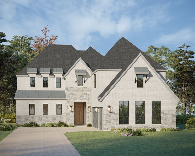 Plan 1644 Elevation C with Stone