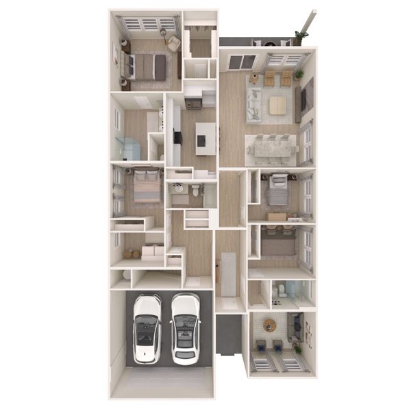 2D floor plan layout for the Pasadena ESP by K. Hovnanian® Homes in Timberbrook, Justin, TX (Image 6).