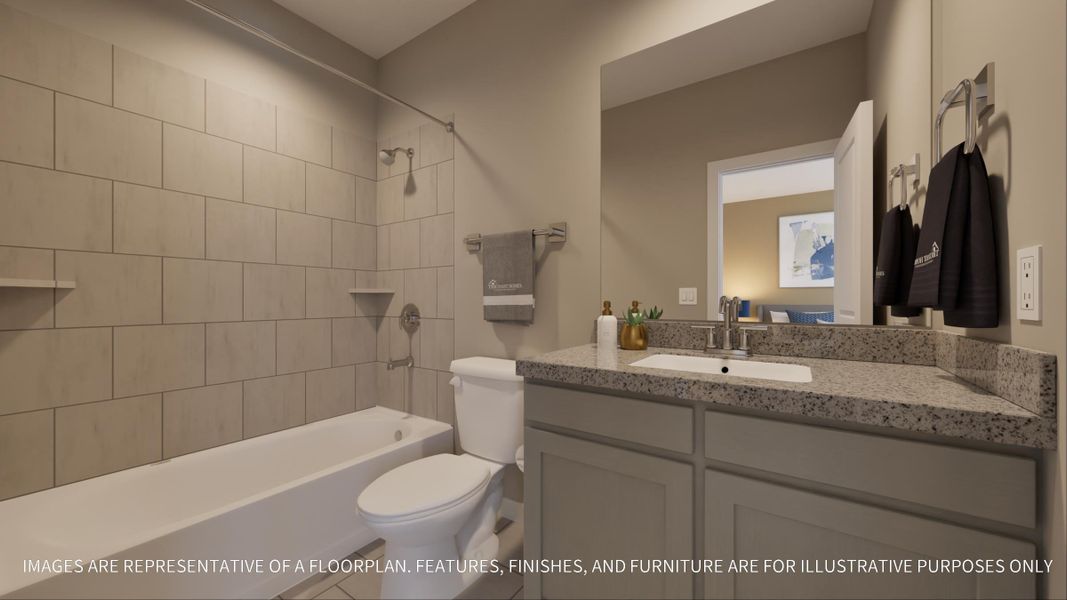 Furnished interior view inside a new home in Emberly  45', Beasley (Image 14).
