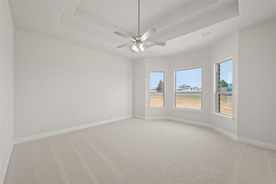 Empty room featuring light carpet and baseboards Empty room featuring light carpet and baseboards