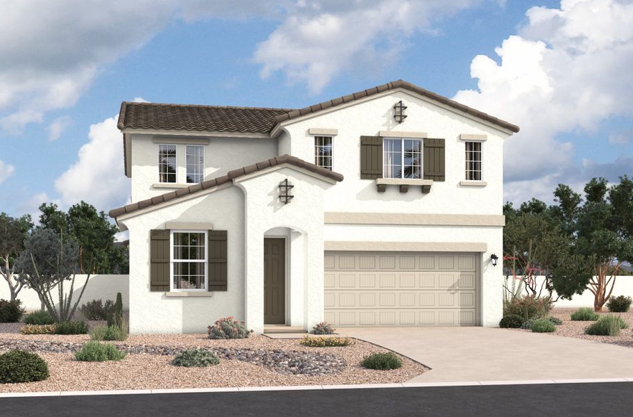 Representative exterior photo of a completed home built from the Geneva by Beazer Homes in Highpointe at Northpointe, Peoria, AZ (Image 21).