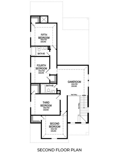 2D floor plan layout of this home in The Meadows, Denton, TX (Image 2).