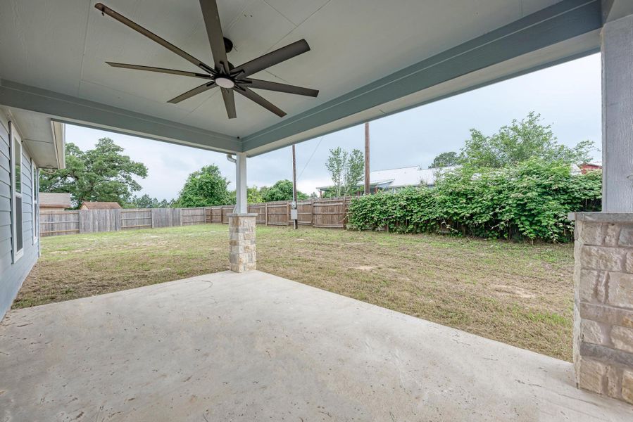 Exterior details and patio area of a home in , Paige (Image 4).