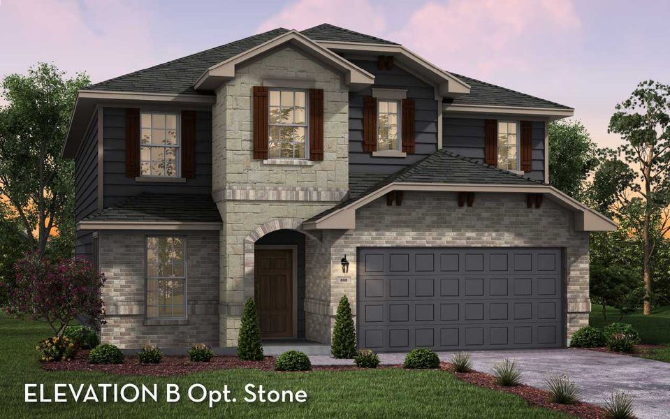 Representative exterior photo of a completed home built from the Dakota by CastleRock Communities in Hughes Landing, Dickinson, TX (Image 23).