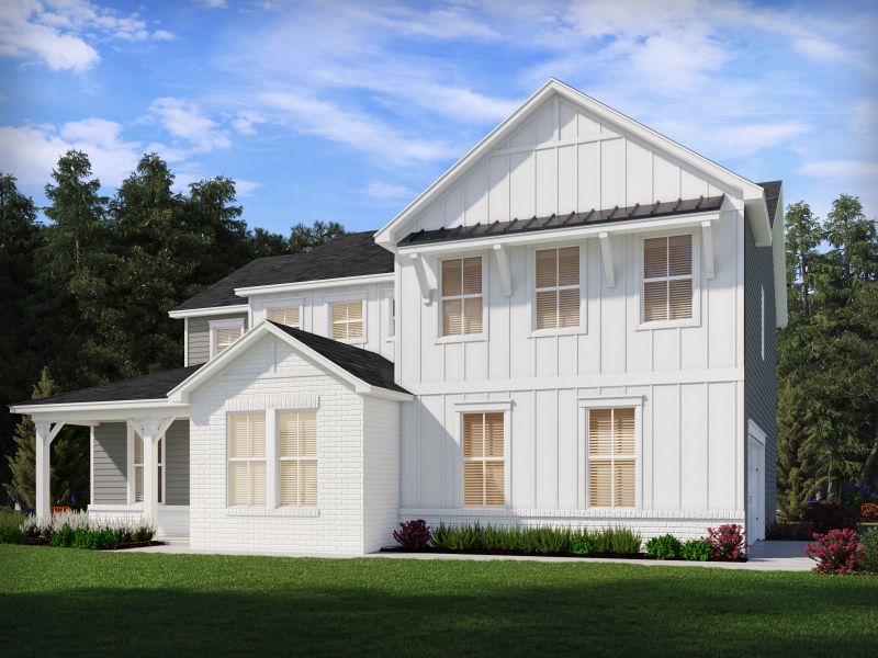 Representative exterior photo of a completed home built from the Jefferson Basement by Meritage Homes in River Pointe, Monroe, GA (Image 2).