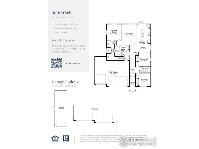 2D floor plan layout of this home in Hudson Hills, Hudson, CO (Image 1).