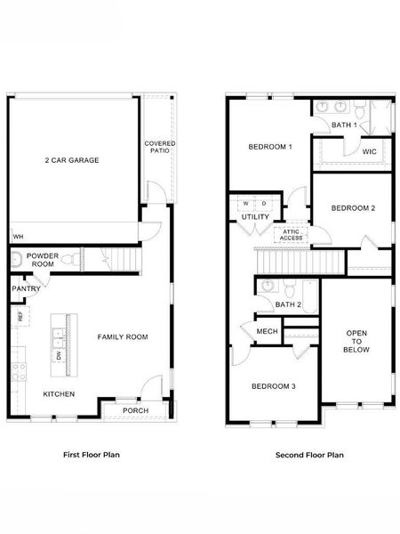 2D floor plan layout for the Colt by D.R. Horton in Mustang Square, Plano, TX (Image 3).