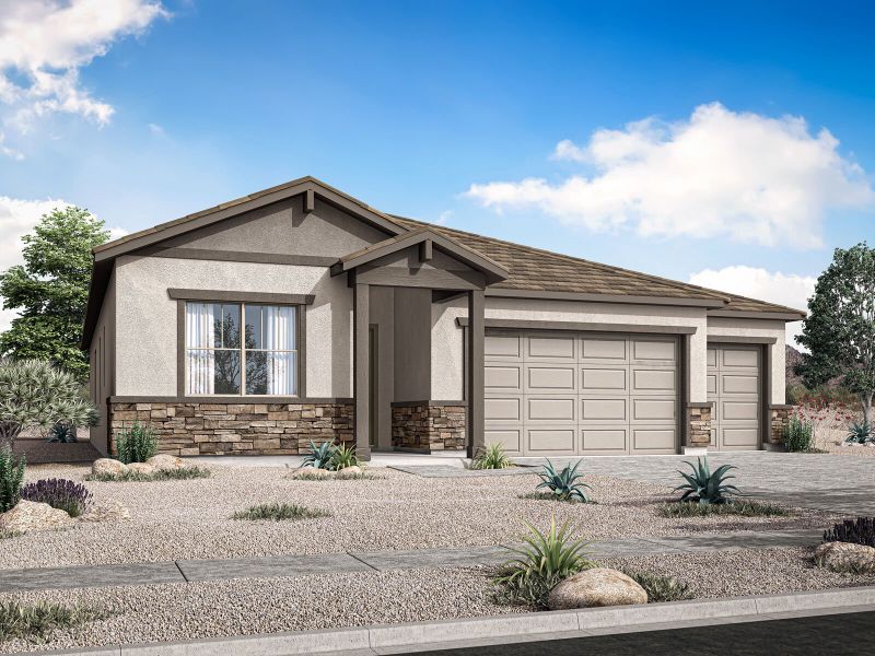 Representative exterior photo of a completed home built from the Blush by Mattamy Homes in Landmarke, Queen Creek, AZ (Image 2). Representative exterior photo of a completed home built from the Blush by Mattamy Homes in Landmarke, Queen Creek, AZ (Image 2).