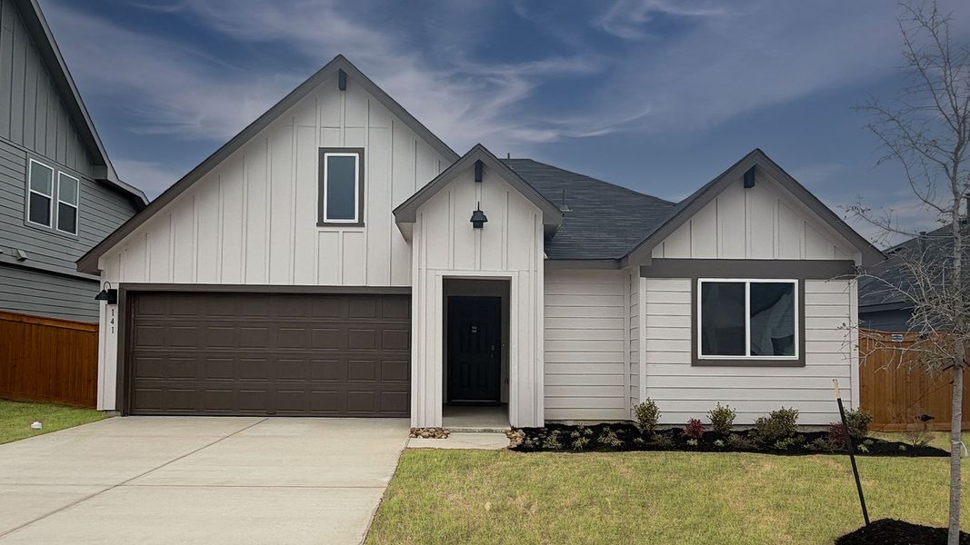 Front exterior of a new home in Trace, West Lake Hills, TX, highlighting curb appeal (Image 1). Front exterior of a new home in Trace, West Lake Hills, TX, highlighting curb appeal (Image 1).