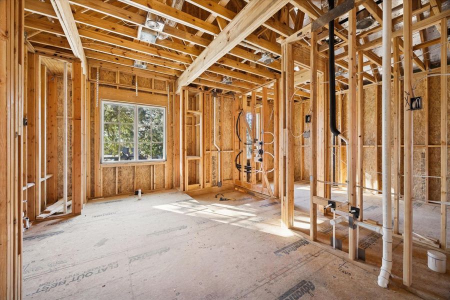 PRIMARY BATHROOM - Primary bathroom will feature a soaking tub placed directly in front of the window, an oversized walk-in shower, and two large closets. -- **Current construction as of 12/31/2025**