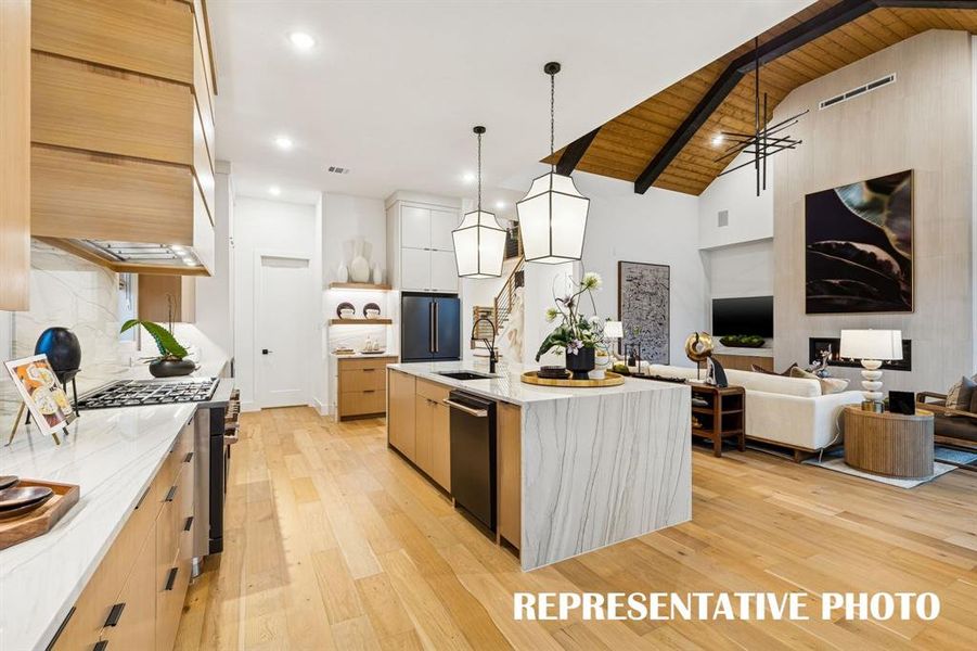 The chef in the family will never be left out of the party in this truly amazing kitchen.  REPRESENTATIVE PHOTO