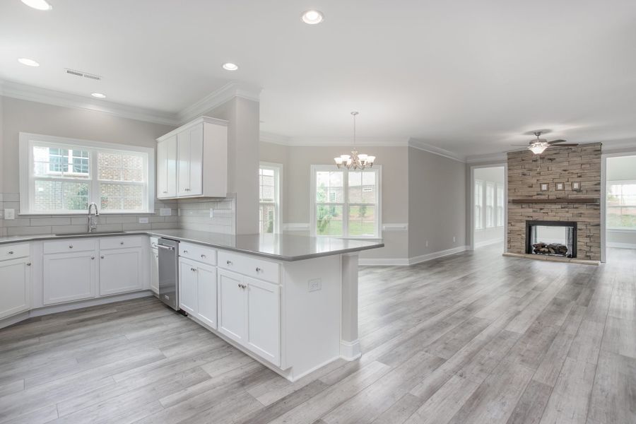Representative furnished interior of a home built from the Kingston by Keystone Homes NC in Weybridge, Burlington (Image 7).