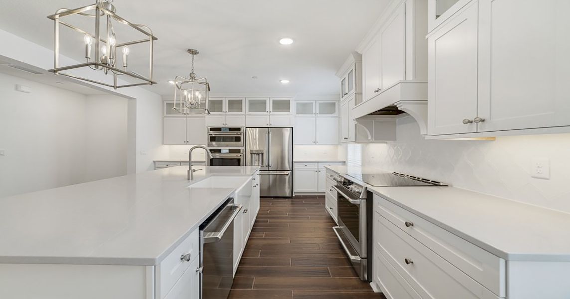 Kitchen with upper glass cabinets Kitchen with upper glass cabinets