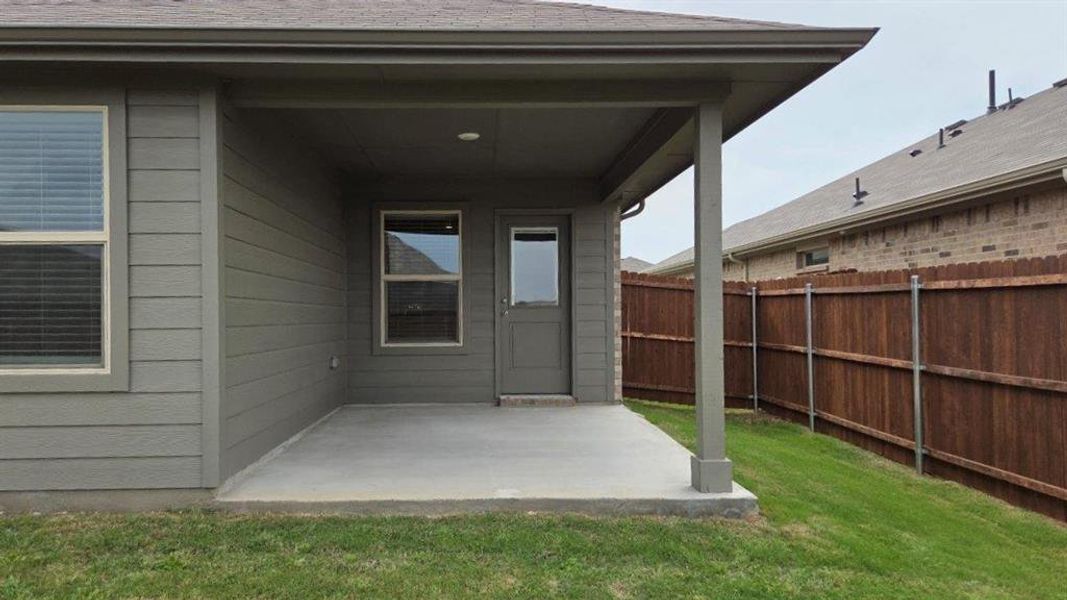Exterior details and patio area of a home in Rosewood at Beltmill, Fort Worth (Image 2).