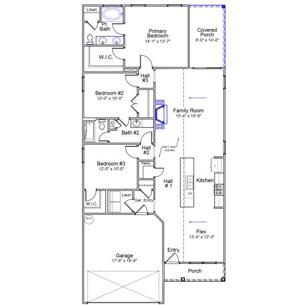 2D floor plan layout of this home in Bluefield, Lexington, SC (Image 2).