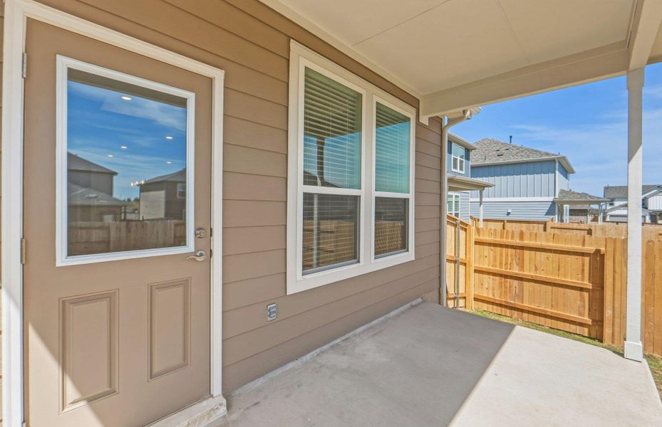 Exterior details and patio area of a home in Patterson Ranch, Georgetown (Image 3).