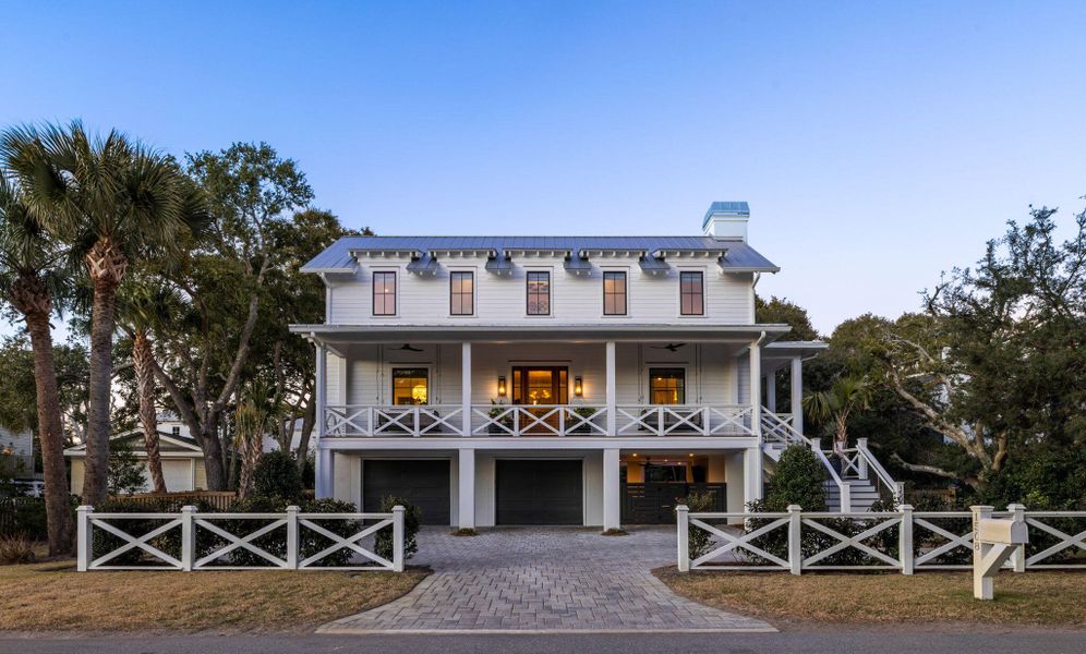 Front exterior of a new home in , Sullivan's Island, SC, highlighting curb appeal (Image 21). Front exterior of a new home in , Sullivan's Island, SC, highlighting curb appeal (Image 21).