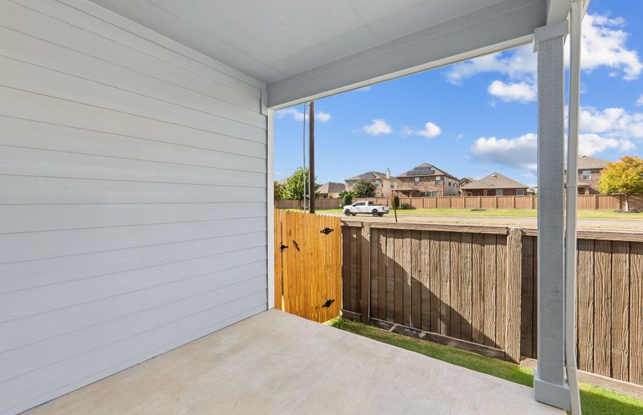 Exterior details and patio area of a home in Northpoint at Old Settlers, Round Rock (Image 28).
