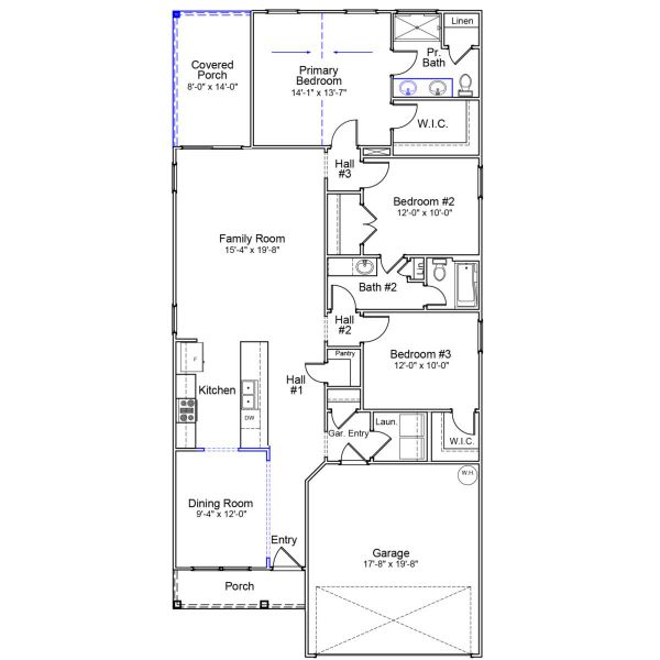 2D floor plan layout of this home in Richmond Hill, Inman, SC (Image 3).