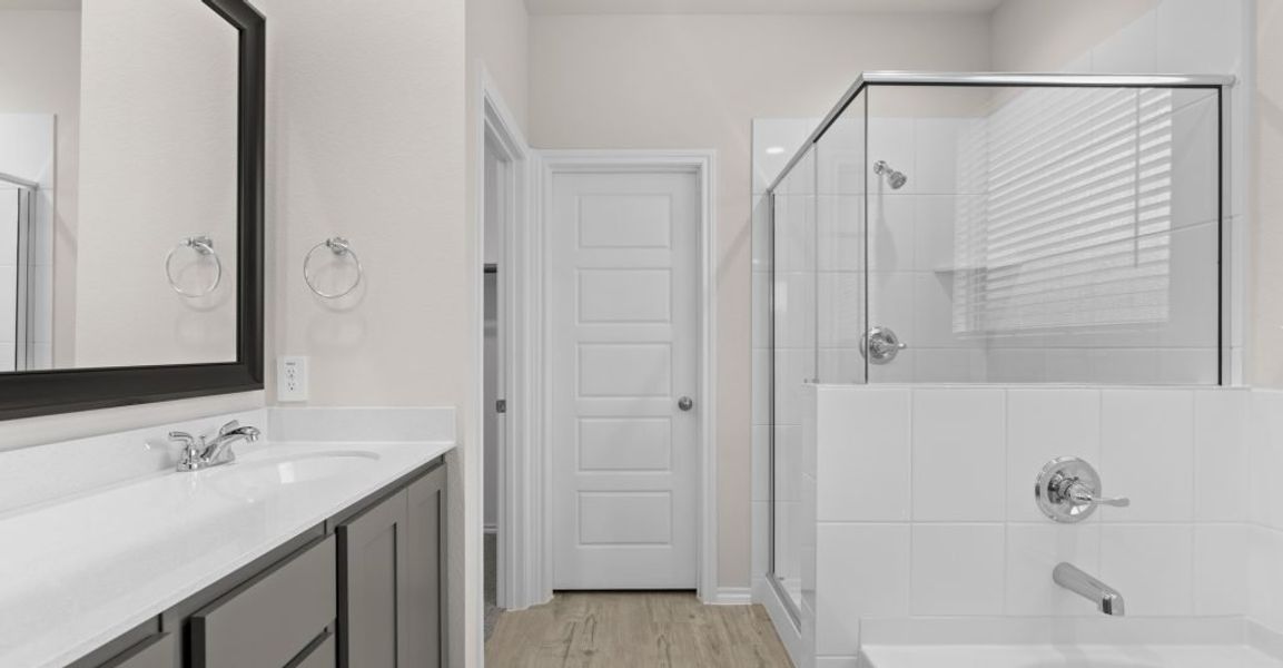 Representative exterior photo of a completed home built from the Willow by Impression Homes in Keeneland, Aubrey, TX (Image 13). Representative exterior photo of a completed home built from the Willow by Impression Homes in Keeneland, Aubrey, TX (Image 13).