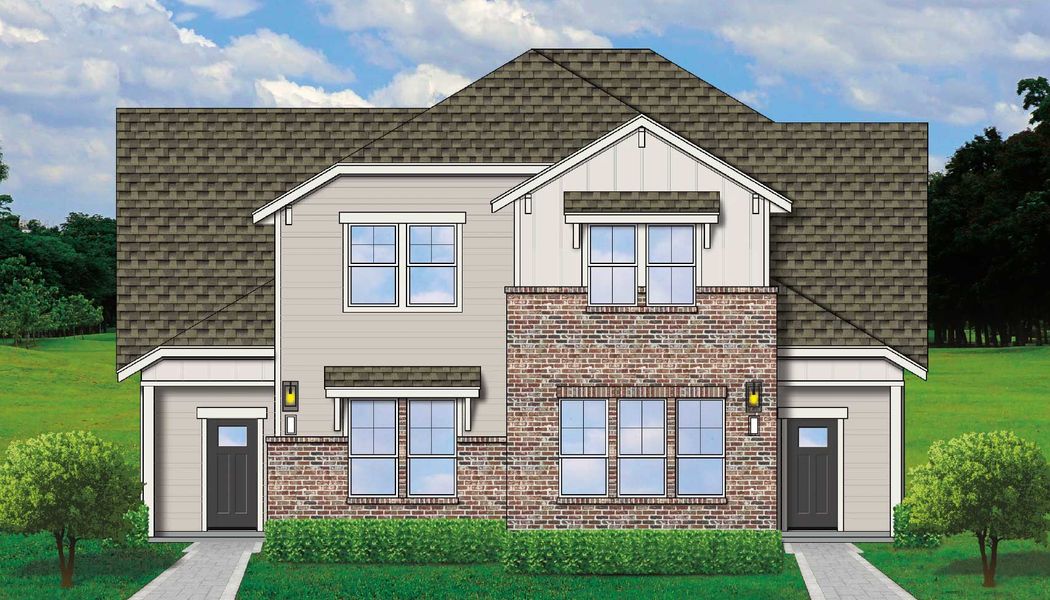 Architectural rendering of home exteriors planned for The Porch at Du Pre in Buda, TX (Image 7).