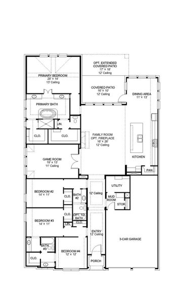 2D floor plan layout of this home in The Colony, Bastrop, TX (Image 2).