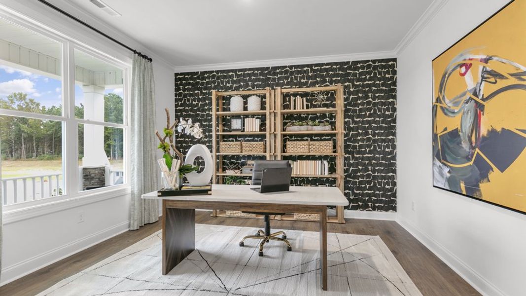 Representative furnished interior of a home built from the Jordan by D.R. Horton in Kalas Falls, Wake Forest (Image 9). Representative furnished interior of a home built from the Jordan by D.R. Horton in Kalas Falls, Wake Forest (Image 9).