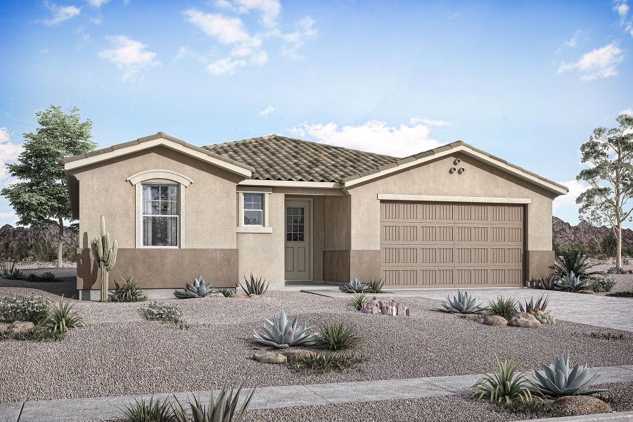 Representative exterior photo of a completed home built from the Harbor by Mattamy Homes in Empire Pointe, Queen Creek, AZ (Image 15).