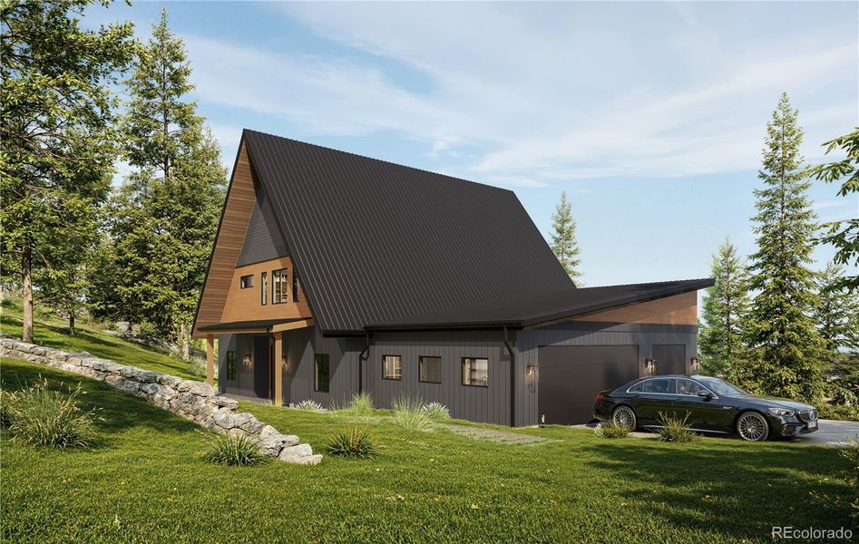 Front exterior of a new home in , Conifer, CO, highlighting curb appeal (Image 16).