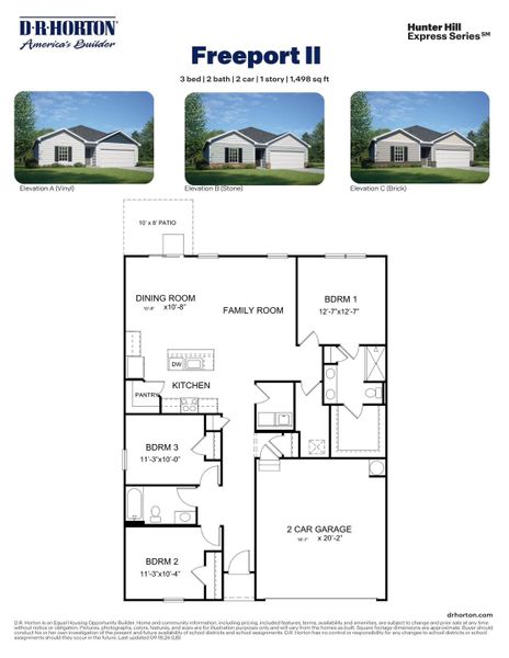 2D floor plan layout for the Penwell - Express by D.R. Horton in Hunter Hill, Rocky Mount, NC (Image 3). 2D floor plan layout for the Penwell - Express by D.R. Horton in Hunter Hill, Rocky Mount, NC (Image 3).