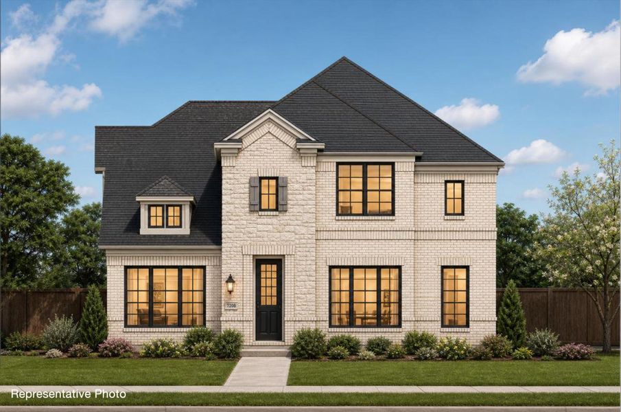 Representative exterior photo of a completed home built from the Royal Palm by Grand Homes in Trails at Cottonwood Creek, Rowlett, TX (Image 16). Representative exterior photo of a completed home built from the Royal Palm by Grand Homes in Trails at Cottonwood Creek, Rowlett, TX (Image 16).