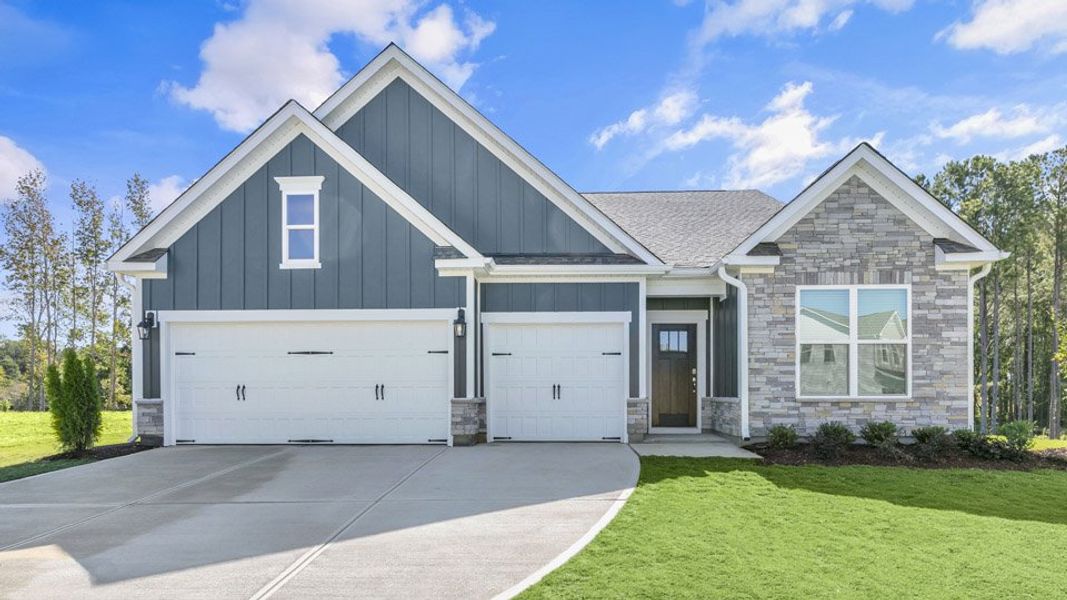 Representative exterior photo of a completed home built from the KATHRYN by D.R. Horton in Eagle Creek, Fuquay Varina, NC (Image 16).