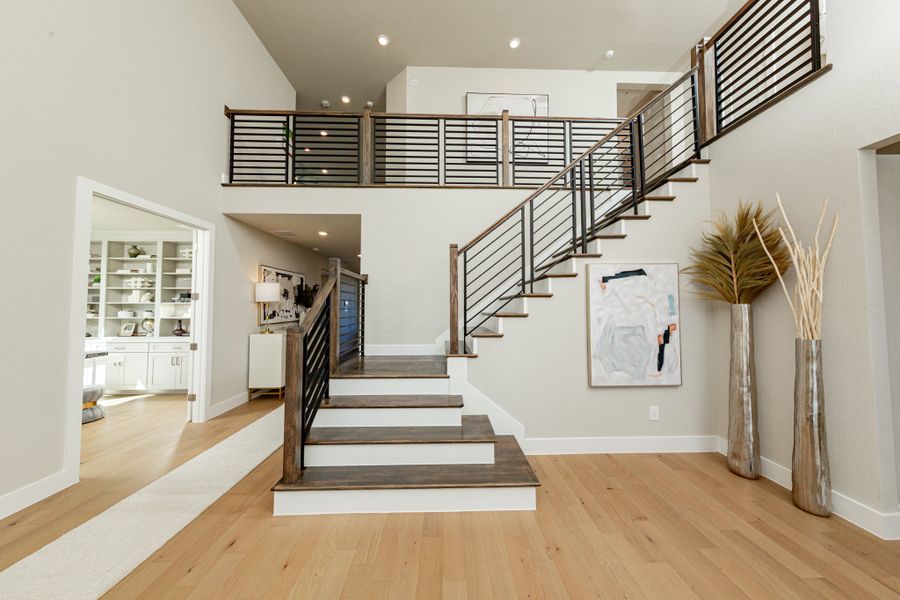 Representative furnished interior of a home built from the Northcliffe by Beazer Homes in Legacy, League City (Image 11).