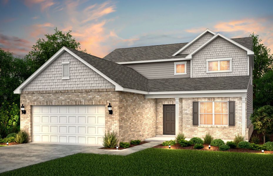 Front exterior of a new home in Anderson Point, McDonough, GA, highlighting curb appeal (Image 2). Front exterior of a new home in Anderson Point, McDonough, GA, highlighting curb appeal (Image 2).