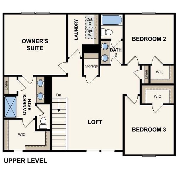 2D floor plan layout of this home in Kingsley Creek, Lithonia, GA (Image 3).