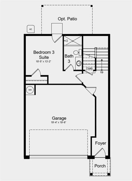 2D floor plan layout of this home in Rosewood Farm, Lawrenceville, GA (Image 4).