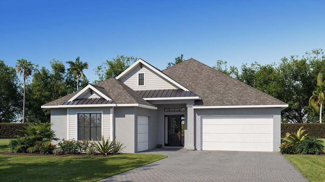 Representative exterior photo of a completed home built from the 2844F by Perry Homes in Glynlea Country Club 60', Port St. Lucie, FL (Image 20).