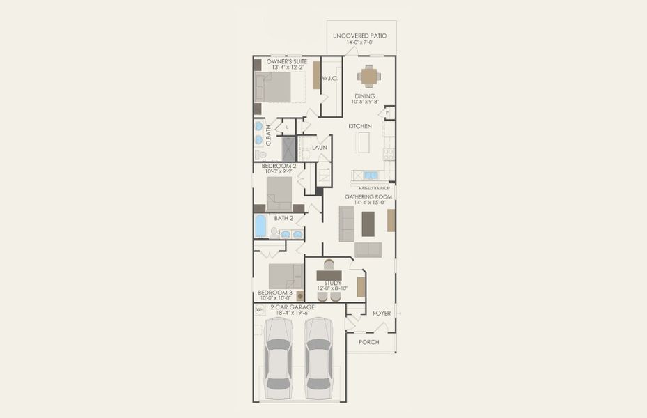 2D floor plan layout of this home in Arbordale, Forney, TX (Image 4).