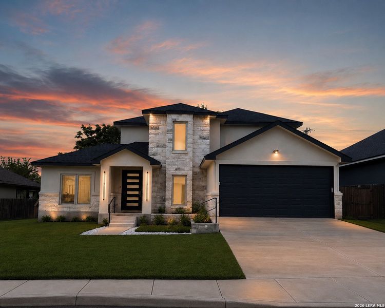 Front exterior of a new home in , San Antonio, TX, highlighting curb appeal (Image 2). Front exterior of a new home in , San Antonio, TX, highlighting curb appeal (Image 2).