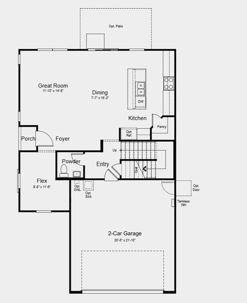 2D floor plan layout of this home in Artisan at Asante Vista Collection, Surprise, AZ (Image 3).