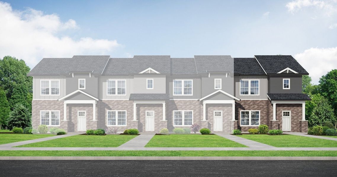 Front exterior of a new home in The Towns at Red River, Gallatin, TN, highlighting curb appeal (Image 26).