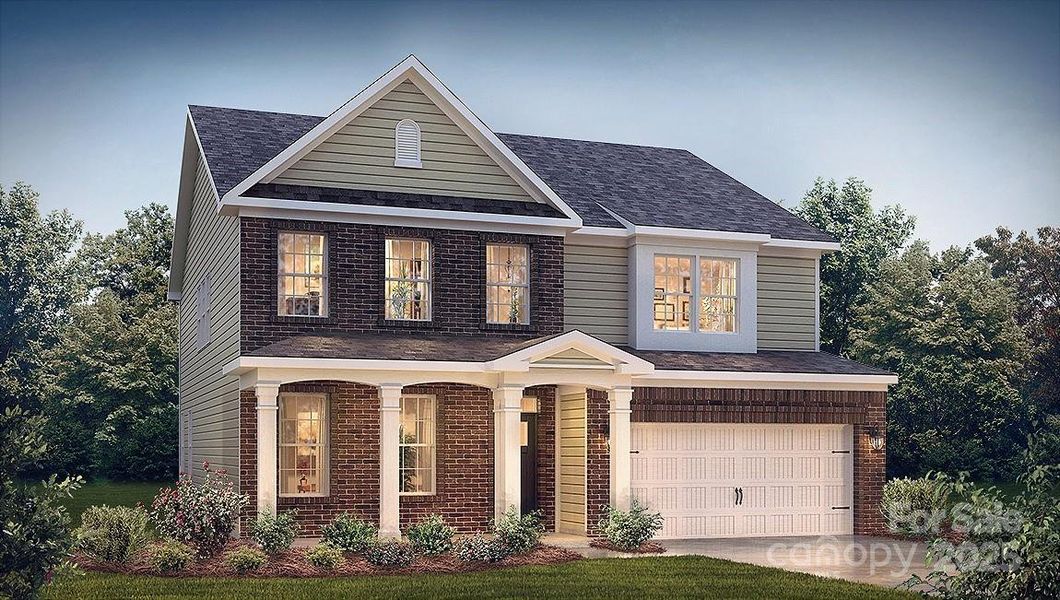 Front exterior of a new home in Sanctuary at Southgate, Indian Trail, NC, highlighting curb appeal (Image 1).