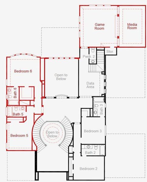 2D floor plan layout of this home in Harvest Green, Richmond, TX (Image 3).