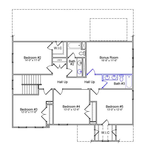 2D floor plan layout of this home in Cottages at Lake Emory, Inman, SC (Image 3).